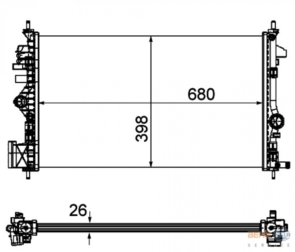 Radiator racire Opel Insignia Diesel producator HELLA Sistem racire motor Opel Insignia A